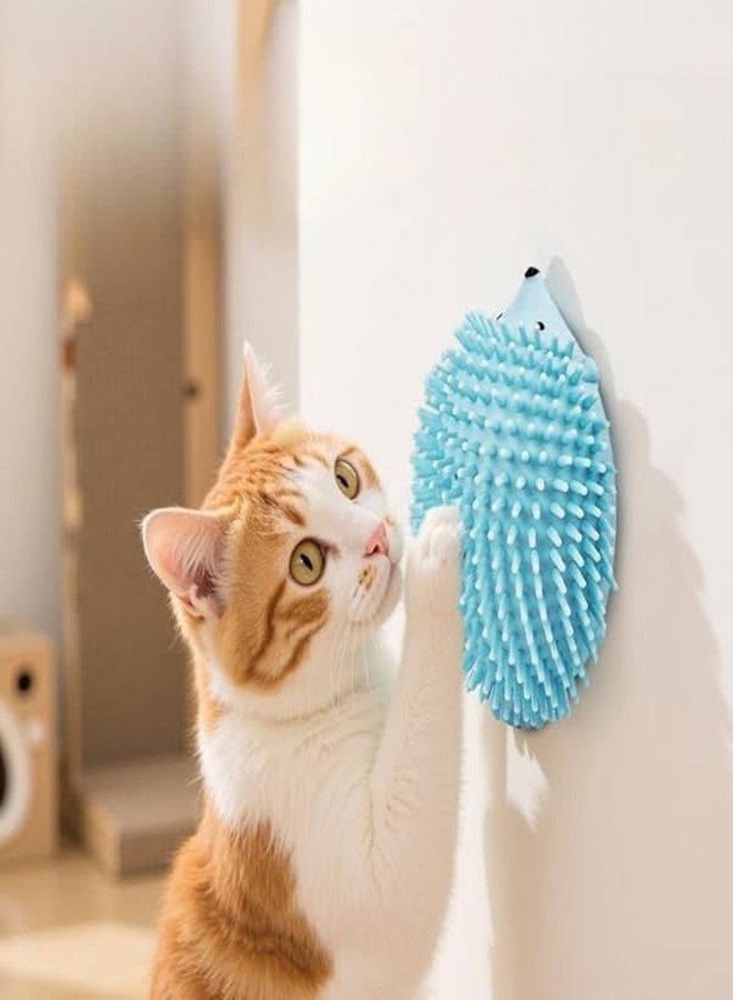 GNOLY فرشاة تدليك الحيوانات الأليفة على شكل قنفذ من GNOLY - لعبة مطاطية حرارية ناعمة للكلاب والقطط - تصميم مريح للتدليك لتخفيف الحكة والتحكم في تساقط الشعر والعناية اليومية (قطعة واحدة) (أزرق) - Image 5